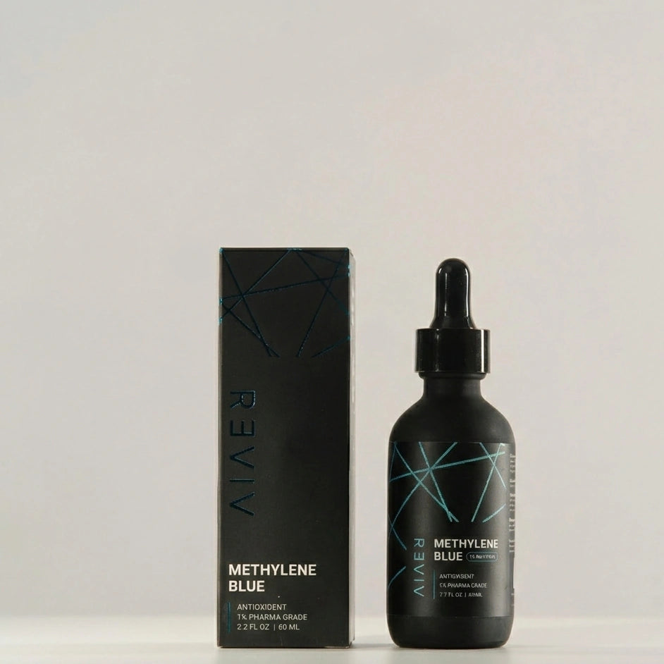 Reviv Health Methylene Blue drops and box — 1% USP pharmaceutical grade